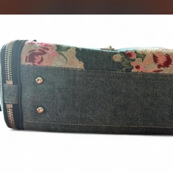 Diesel Blue Floral Embroidered Satchel - Picture 6 of 6